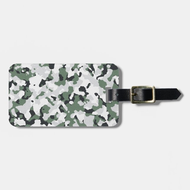 Étiquette À Bagage Motif de camouflage vert (Devant horizontal)