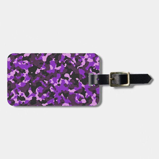 Étiquette À Bagage Motif de camouflage violet (Devant horizontal)