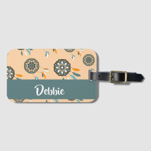 Étiquette À Bagage Motif de capture de rêves de nom personnalisé