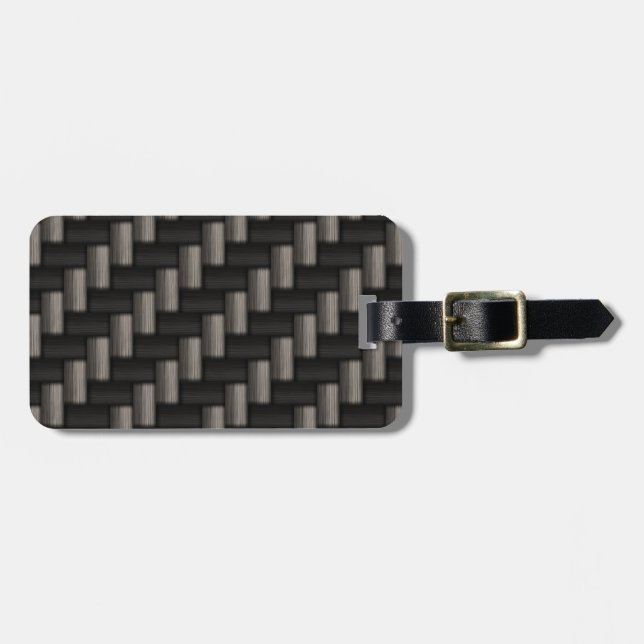 Étiquette À Bagage Motif de Carbonfiber Checkered (Devant horizontal)