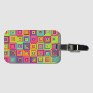 Étiquette À Bagage Motif de Carrés