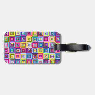 Étiquette À Bagage Motif de carrés