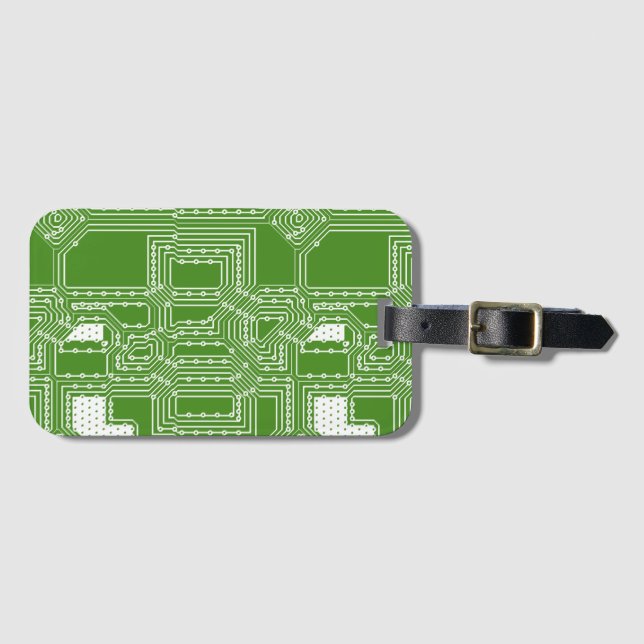 Étiquette À Bagage Motif de carte informatique (Devant Horizontal)