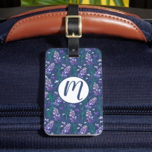 Étiquette À Bagage Motif de champs Lavender dans violet