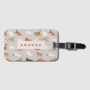 Étiquette À Bagage Motif de chats Monogram Charming Amoureux de les c