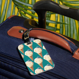 Étiquette À Bagage Motif de chiot à crème glacée