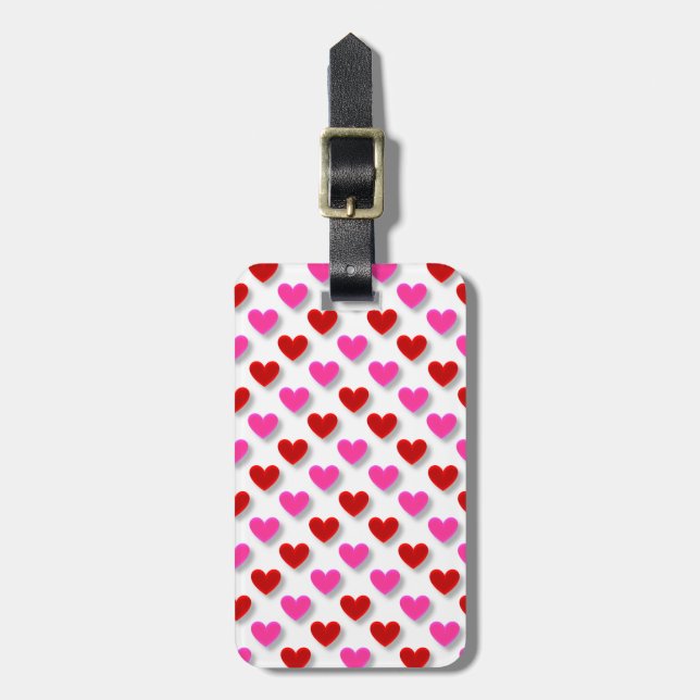 Étiquette À Bagage Motif de coeur simple (Devant Vertical)