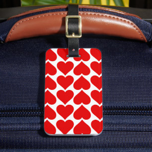 Étiquette À Bagage Motif de cœurs rouges, romantique, amour