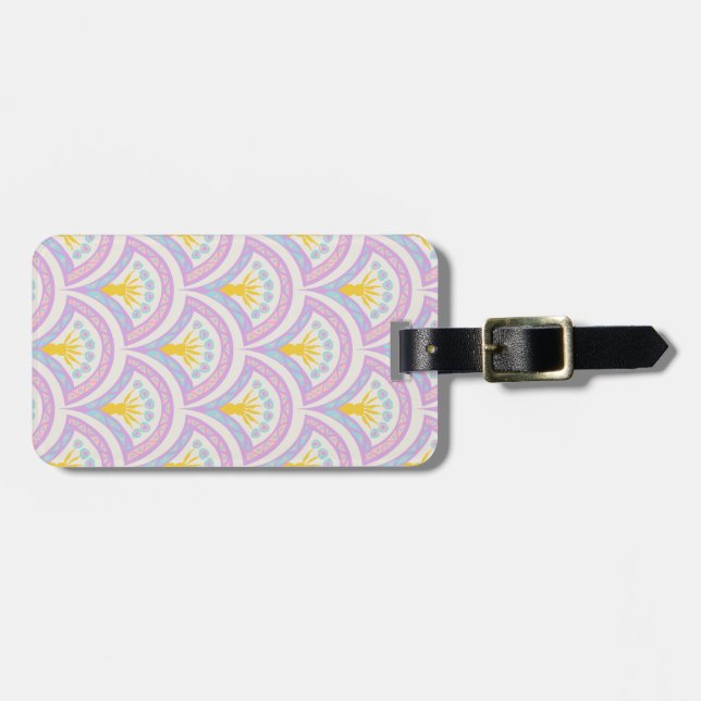 Étiquette À Bagage Motif de coquille de couleur pastel (Devant horizontal)