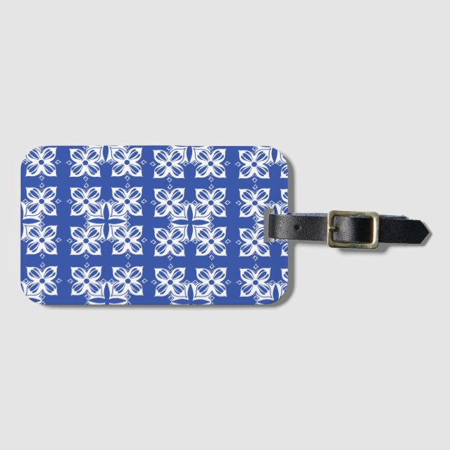 Étiquette À Bagage Motif de couleur bleue (Devant Horizontal)