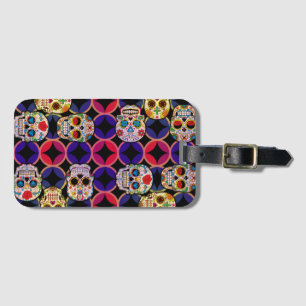 Étiquette À Bagage Motif de crânes de sucre
