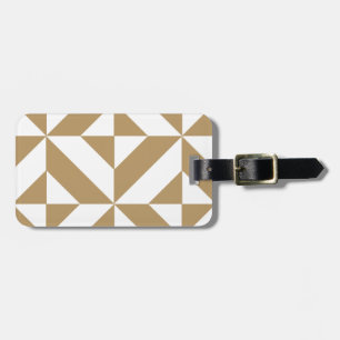 Étiquette À Bagage Motif de cube géométrique Brown