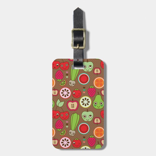 Étiquette À Bagage Motif de cuisine aux fruits (Devant Vertical)