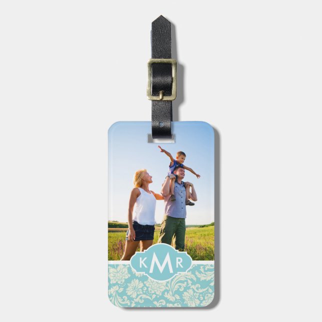 Étiquette À Bagage Motif de demande de photos et de monogrammes perso (Devant Vertical)