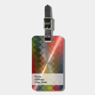 Étiquette À Bagage Motif de diamant géométrique multicolore 2