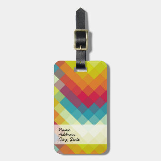 Étiquette À Bagage Motif de diamant géométrique multicolore 4