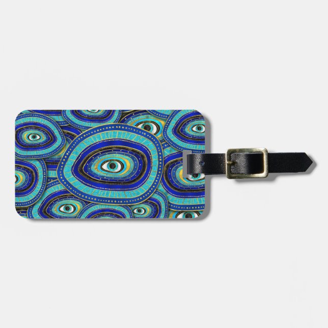 Étiquette À Bagage Motif de Evil Eye Amulet (Devant horizontal)
