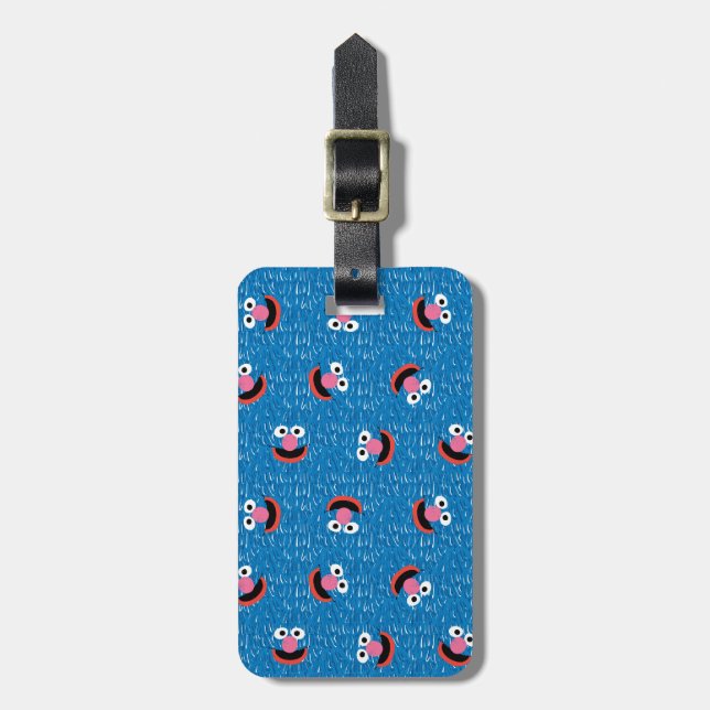 Étiquette À Bagage Motif de face de fourrage de Grover (Devant Vertical)