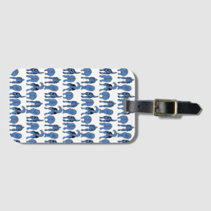 Étiquette À Bagage Motif de fesses de chien bleu