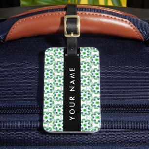 Étiquette À Bagage Motif de feuille, feuilles vertes, votre nom