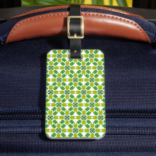 Étiquette À Bagage Motif de feuille, motif de feuilles, feuilles vert