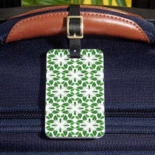 Étiquette À Bagage Motif de feuille, motif de feuilles, feuilles vert