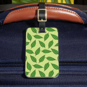 Étiquette À Bagage Motif De Feuilles, Motif De Feuilles, Feuilles De