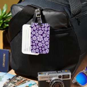 Étiquette À Bagage Motif de fleurs - Oreiller à lancer violet