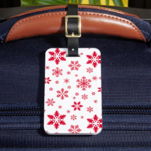 Étiquette À Bagage Motif de flocon de neige, Flammes de neige rouges,