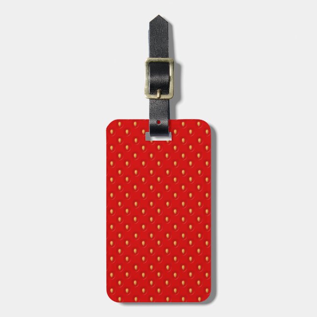 Étiquette À Bagage Motif de fraise (Devant Vertical)