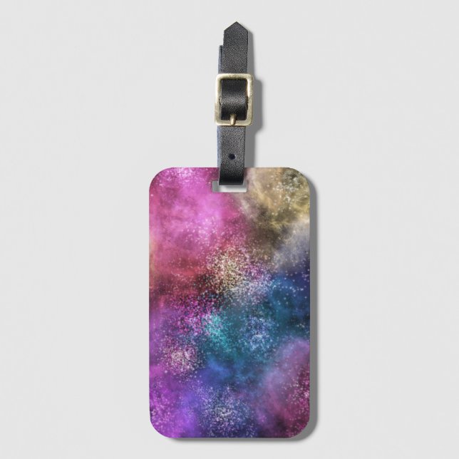 Étiquette À Bagage Motif de galaxie coloré (Devant Vertical)