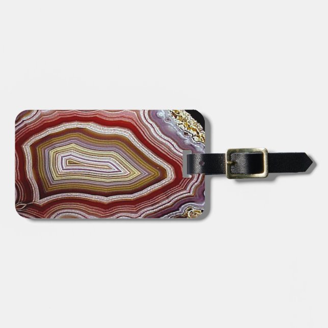Étiquette À Bagage Motif de Geode d'agate (Devant horizontal)