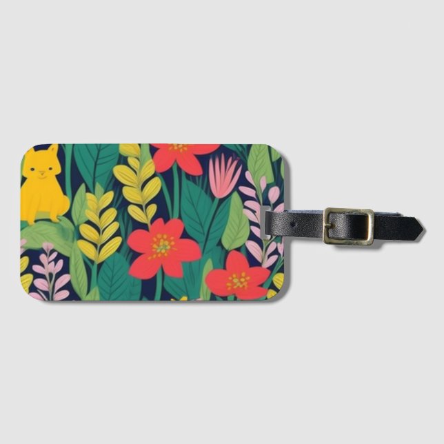 Étiquette À Bagage Motif de jungle (Devant Horizontal)