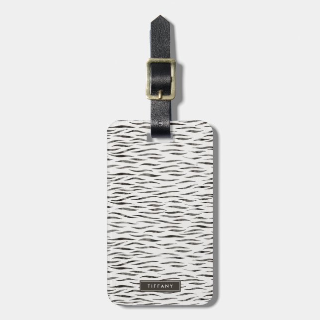 Étiquette À Bagage Motif de la peau animale sauvage du tigre (Devant Vertical)