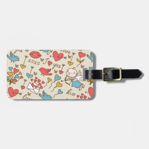 Étiquette À Bagage Motif de la Saint Valentin avec Cupidon