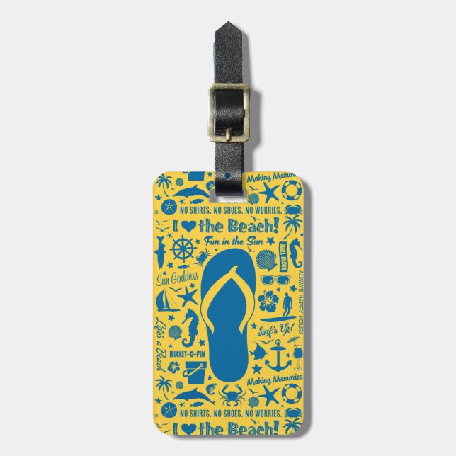 Étiquette À Bagage Motif de la volée d'été (Devant Vertical)