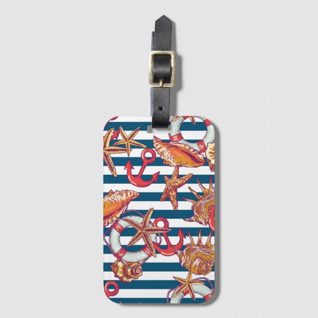 Étiquette À Bagage Motif De L'Amidon Et De La Grève (Devant Vertical)