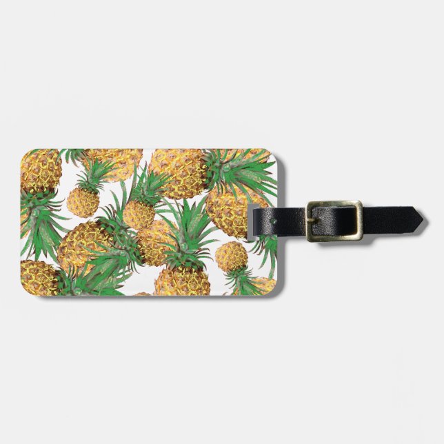 Étiquette À Bagage Motif de l'ananas tropical Yummy (Devant horizontal)