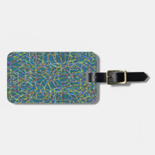 Étiquette À Bagage Motif de lignes griffées vertes