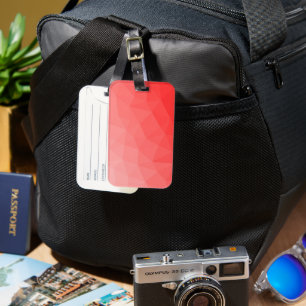 Étiquette À Bagage Motif de maille géométrique à dégradé rouge
