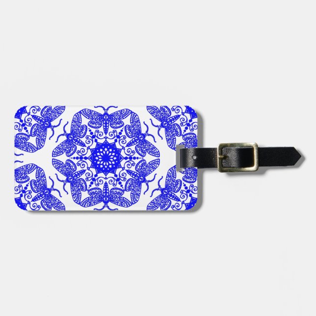 Étiquette À Bagage Motif de mite de Wycinanka (Devant horizontal)