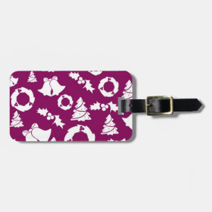 Étiquette À Bagage Motif de Noël pourpre