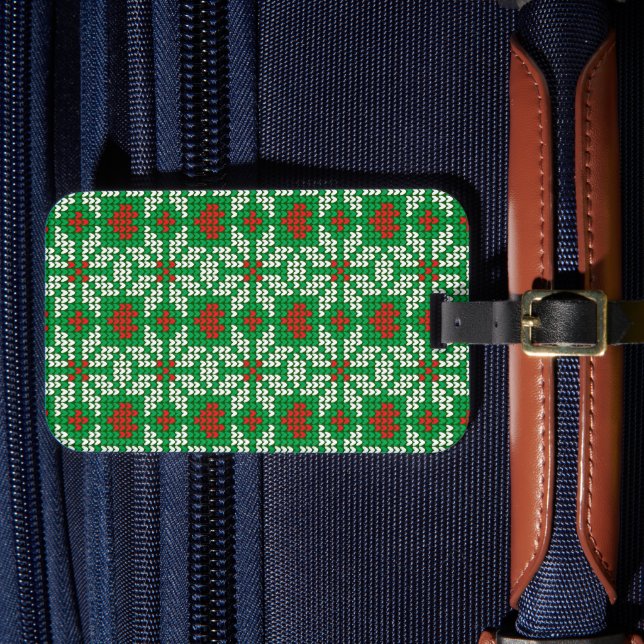 Étiquette À Bagage Motif de Noël tricoté (Insitu Rectoal 4)