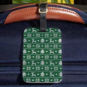 Étiquette À Bagage Motif de Noël tricoté sans couture