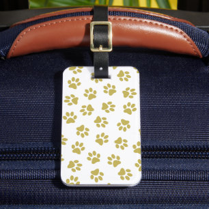 Étiquette À Bagage Motif De Pailles, Pailles De Chien, Pâtes D'Or