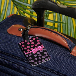 Étiquette À Bagage Motif De Pailles, Pailles Roses, Pailles Violettes