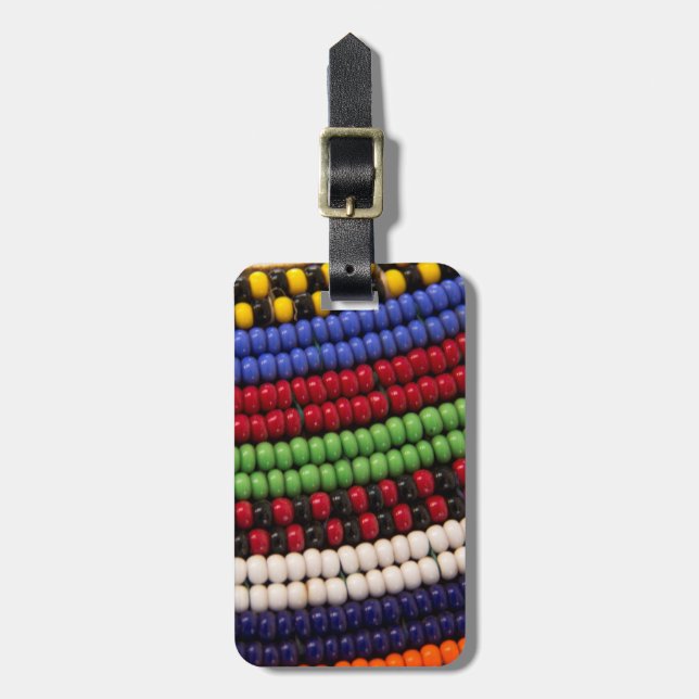 Étiquette À Bagage Motif de perles tribales Massai (Devant Vertical)