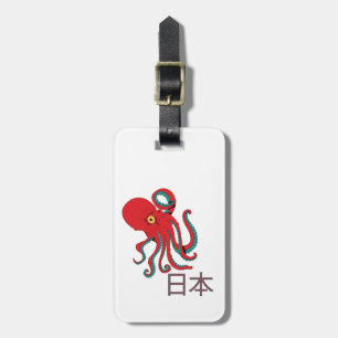 Étiquette À Bagage Motif de pieuvre japonaise