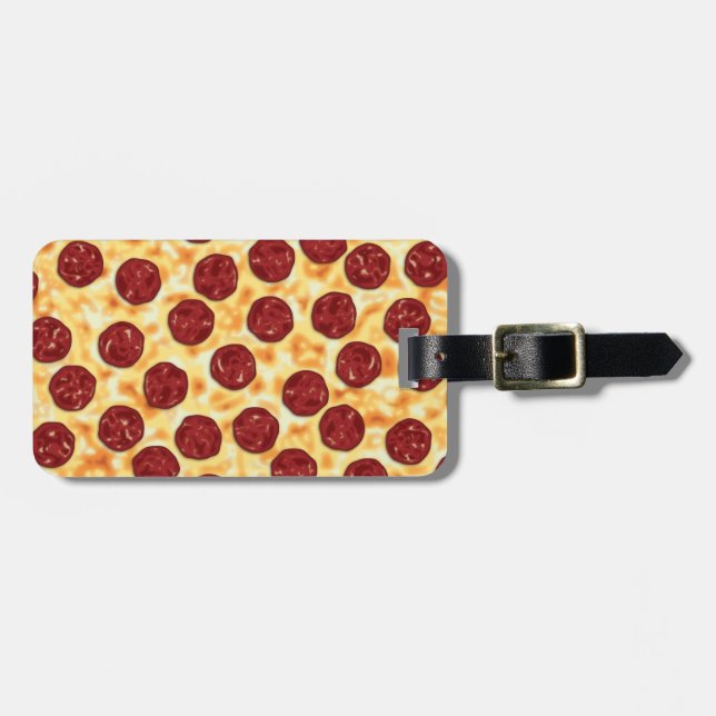 Étiquette À Bagage Motif de pizza pepperoni (Devant horizontal)