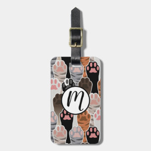 Étiquette À Bagage Motif de plusieurs pattes de chat